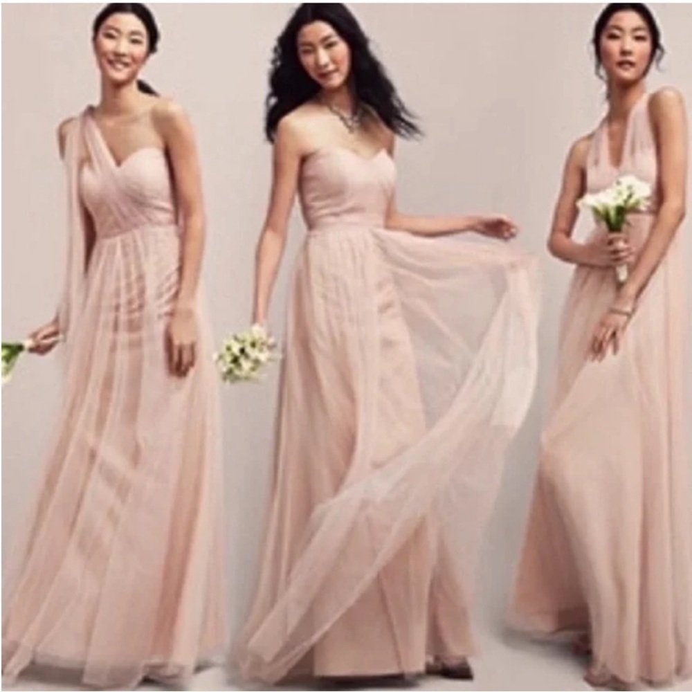 Jenny Yoo Annabelle Convertible Tulle Gown Cherry Blossom Maxi Dress Size 4 - Picture 13 of 15